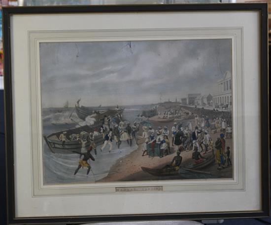 After Sir James Butler East Madras landing and embarking, 1856, 15 x 20.5in.